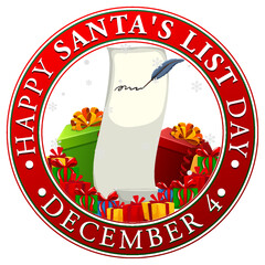 Canvas Print - Happy Santa's List Day banner design