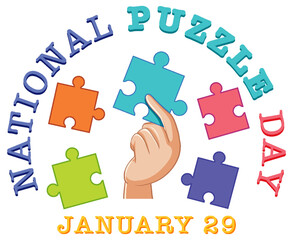 Poster - National Puzzle Day Banner Design