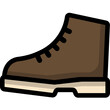 hiking boots icon, camping shoe, Lineal color style
