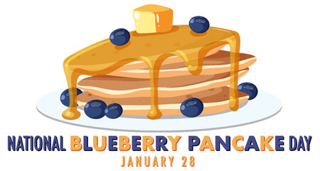 Wall Mural - National Blueberry Pancake Day Design