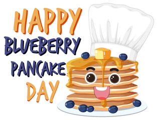 Wall Mural - National Blueberry Pancake Day Banner