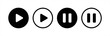 Media player icon. Music player icon. Media player icon PNG. Play and pause buttons sign. Play and pause buttons symbol. Vector illustration.