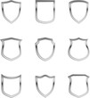 © mr.mmz - silver outline shield logo collection - vector