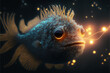 macro photography aglerfish in the deep sea. Generative AI