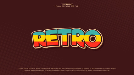 Poster - retro style design text effect for banner and social media 