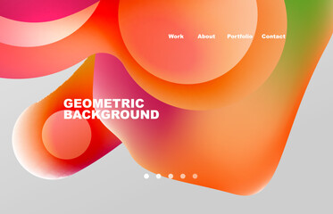 Abstract liquid background for your landing page design. Web page for website or mobile app wallpaper