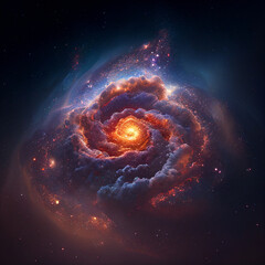 universe - spiral galaxy with stars in space. abstract cosmos background. generative ai