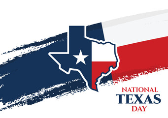 Wall Mural - National Texas Day. February 1. Vector Illustration.