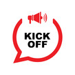kick off sign on white background