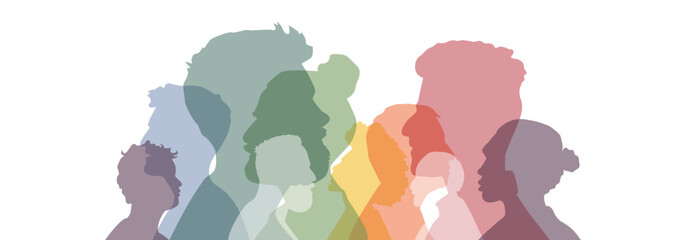 Men of different ethnicities together. Flat vector illustration.