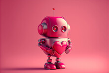 Robot Character 3 Render. Futuristic Technology. Generative AI.