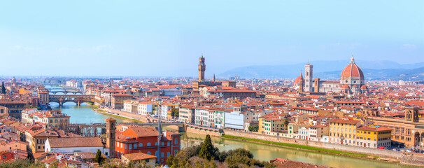 Wall Mural - View of Florence after sunset from Piazzale Michelangelo, Florence, Italy