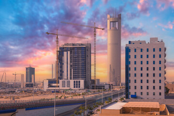 Wall Mural - Riyadh, Saudi Arabia, KSA - January 23 2023 new buildings being constructed in Al YASAMINE north of Riyadh city