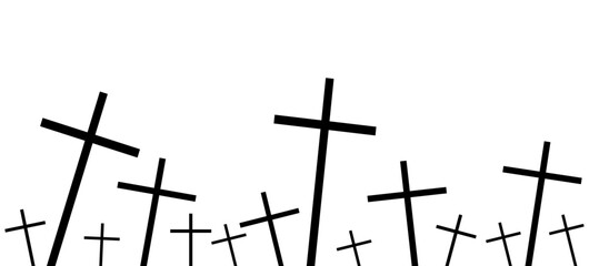 Silhouette cross of Jesus Christ background banner vector.