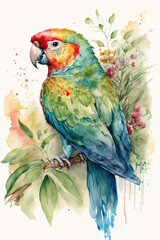 Naklejka na meble pappagallo acquerello 02