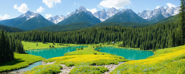 Poster - panorama of the mountains