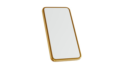 Golden mobile blank screen luxury smartphone 3D rendering