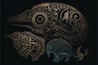 World Darwin Day representing the evolotuion theory tribal maori polynesian sketch illustration generative ai