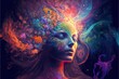 Euphoria dreamy aura calming psychedelic spirituality illustration (MADE BY AI)