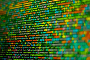 Code background. web programming with compressed Javascript code