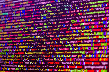 Code background. web programming with compressed Javascript code