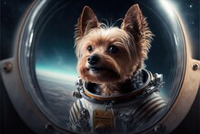 Yorkshire Terrier In Deep Space Made With Generative Ai