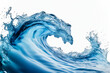 © Carkhe - Macro fresh clean water splash and wave on isolated white background. Water splashing. Food photography. With clipping path. Full depth of field.