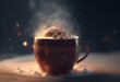 © Nizar - Cup of steamy hot chocolate in the snow