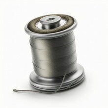 Detailed Illustration Of A Spool Of Thread For Sewing Hemming Isolated On A White Background, Generative Ai