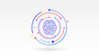 Human and Ai Brain circuit tech concept icon