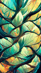 Wall Mural - ultra realistic forest tropical fractal illustration Generative AI Content by Midjourney