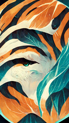 Wall Mural - tiger animal abstract texture art illustration generative ai content by midjourney