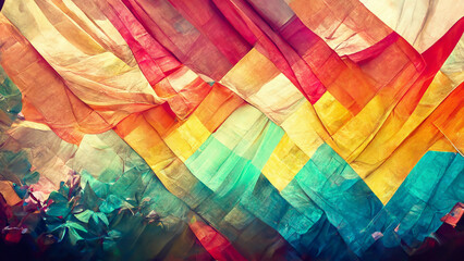 Wall Mural - abstract blurred gradient mesh background in bright rainbow illustration generative ai content by mi