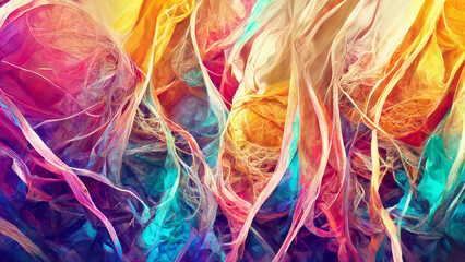 Wall Mural - abstract blurred gradient mesh background in bright rainbow illustration generative ai content by mi
