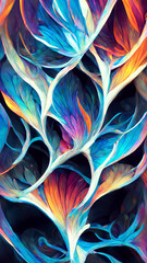 Wall Mural - black gradient glass fractal colorful photo realistic illustration generative ai content by midjourn