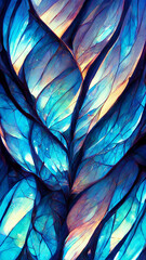 Wall Mural - blue gradient glass fractal colorful photo realistic illustration generative ai content by midjourne