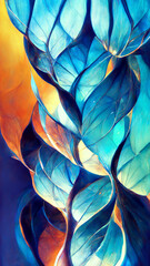 Wall Mural - blue gradient glass fractal colorful photo realistic illustration generative ai content by midjourne