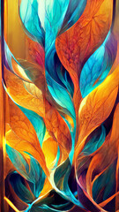 Wall Mural - door gradient glass fractal colorful photo realistic illustration generative ai content by midjourne