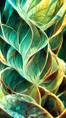 Wall Mural - green gradient glass fractal colorful photo realistic illustration generative ai content by midjourn
