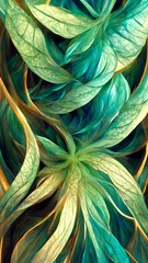 Wall Mural - green gradient glass fractal colorful photo realistic illustration generative ai content by midjourn