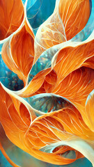 Wall Mural - orange gradient glass fractal colorful photo realistic illustration generative ai content by midjour