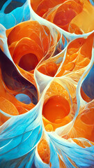 Wall Mural - orange gradient glass fractal colorful photo realistic illustration generative ai content by midjour