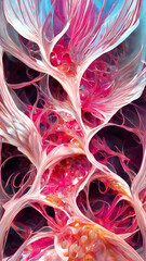 Wall Mural - pink gradient glass fractal colorful photo realistic illustration generative ai content by midjourne