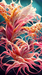 Wall Mural - pink gradient glass fractal colorful photo realistic illustration generative ai content by midjourne