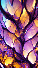 Wall Mural - purple gradient glass fractal colorful photo realistic illustration generative ai content by midjour