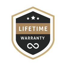 Lifetime Warranty Vector Symbol In White Background.