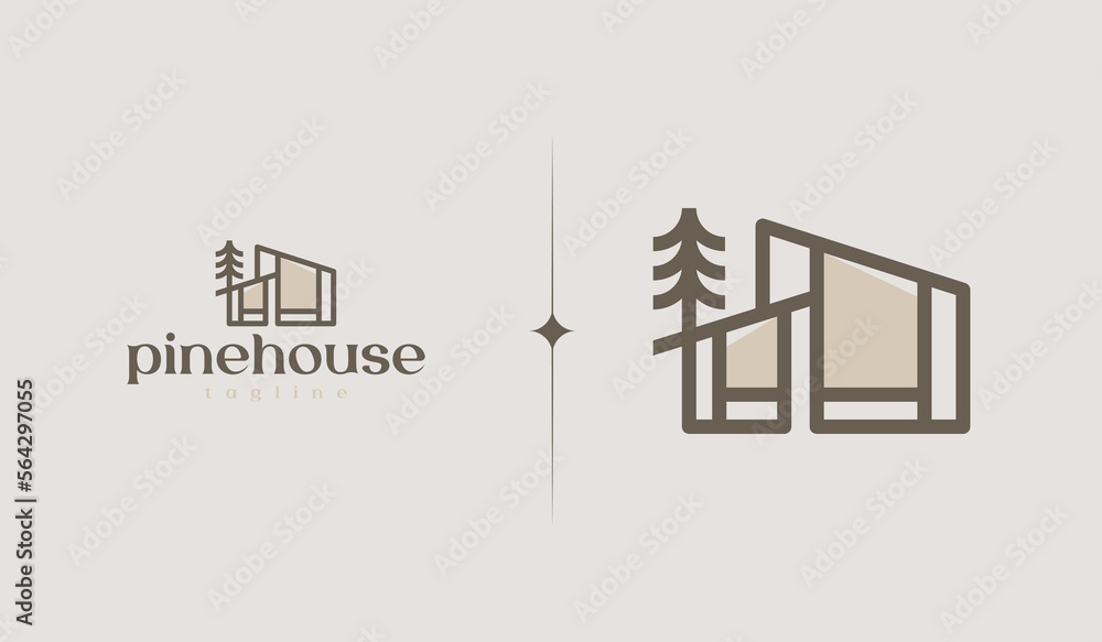 Pine House Logo Template. Universal creative premium symbol. Vector ...