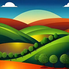 orange and green tinge of the mountain landscape