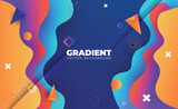 Fototapeta  - Trendy summer fluid gradient background, colorful abstract liquid 3d shapes. Futuristic design wallpaper for banner, poster, cover, flyer, presentation, advertising, landing page