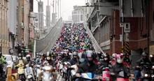 Crowded Of Motor Bike In Taipei City